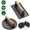 2Pcs Cast Iron Grill Press