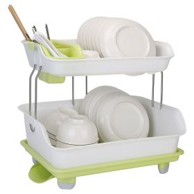 2-Tier Dish Drying Rack Cutlery Drainer