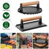 2Pcs Cast Iron Grill Press
