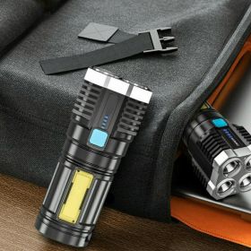 Tactical Quad-Core Super Bright Torch LED Flashlight USB Rechargeable