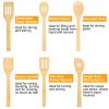 6Pcs Cooking Utensil Bamboo Wooden Spoons