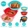 3Pcs Reusable Foldable Air Fryer Silicone Pot