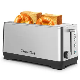4-Slice Toaster, Extra Wide Long Slot Toaster, 6 Browning Settings