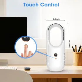 Portable Bladeless Desk Fan, Rechargeable Small Personal Cooling Table Fan