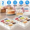 2Pcs Divided Serving Tray 8 Compartments