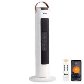 24Inch Tower Space Heater, Electric Heater With Thermostat, WiFi