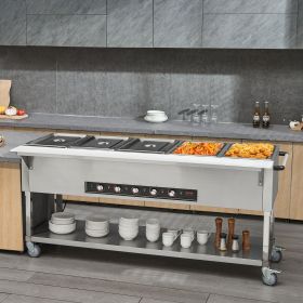 5-Pan Commercial Food Warmer on Wheels