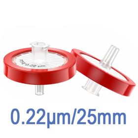 10PCS PTFE Syringe Filter 25mm Diameter 0.22um Pore Size Hydrophobic Non-sterile
