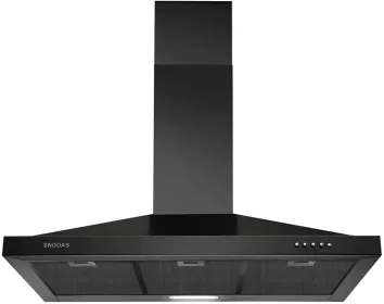 Range Hood 36 Inch Wall Mount Range Hood In Black Stainless Steel