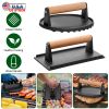 2Pcs Cast Iron Grill Press