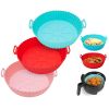 3Pcs Reusable Foldable Air Fryer Silicone Pot