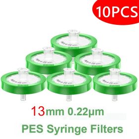 10pcs PES Non-Sterile Syringe Filters 13mm 0.22um Pore Size Hydrophilic Filtration