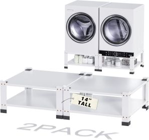 Laundry Pedestal For Washer And Dryer, Universal Fit, Wide,Height, Four Corner Bearing Capacity 800lb Max, Metal Washing Machine Base Stand For Dryer