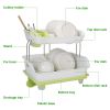 2-Tier Dish Drying Rack Cutlery Drainer