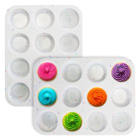 2 Pack 12 Cups Silicone Muffin Pans