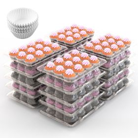 12 Count 20 Sets Clear Cupcake Boxes