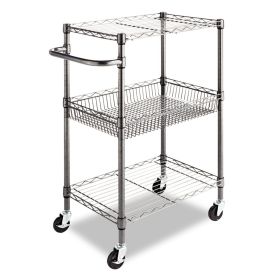 3-Tier Kitchen Cart/Utility Cart with Adjustable Shelves
