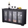 Buffet Dining Storage Cabinet with Glass Sliding Doors