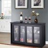 Buffet Dining Storage Cabinet with Glass Sliding Doors