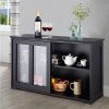 Buffet Dining Storage Cabinet with Glass Sliding Doors