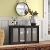 Buffet Dining Storage Cabinet with Glass Sliding Doors