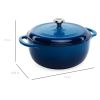 6 Quart Blue Cast-Iron Dutch Oven Kitchen Cookware