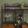 Baker's Rack with Wine Storage and Rattan Baskets