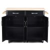 Kitchen Island Storage Cabinet Cart with Wood Top