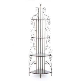 4-Tier Metal Corner Bakers Rack Kitchen Dining Shelf