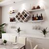 Wall Mounted Wine Rack Set with Storage Shelves