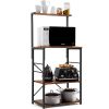 4-Shelf Rustic Brown Microwave Stand