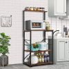 4-Shelf Rustic Brown Microwave Stand