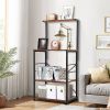 4-Shelf Rustic Brown Microwave Stand