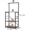 4-Shelf Rustic Brown Microwave Stand
