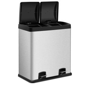 16-Gallon Dual Compartment Kitchen Trash Can