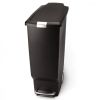 Black 10-Gallon Narrow Kitchen Trash Can