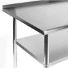 Stainless Steel Restaurant Kitchen Prep Work Table with Backsplash