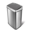 Grey Stainless Steel Kitchen Trash Can with Motion Sensor Lid