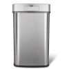 Grey Stainless Steel Kitchen Trash Can with Motion Sensor Lid