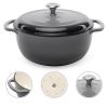 6 Quart Grey Cast-Iron Dutch Oven Kitchen Cookware