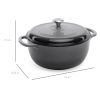 6 Quart Grey Cast-Iron Dutch Oven Kitchen Cookware