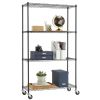 Heavy Duty Black Steel 4-Tier Shelving Unit