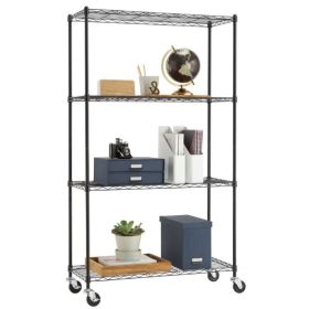 Heavy Duty Black Steel 4-Tier Shelving Unit