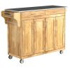 Stainless Steel Top Wooden Kitchen Cart Island