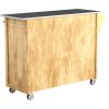 Stainless Steel Top Wooden Kitchen Cart Island