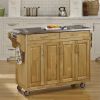 Stainless Steel Top Wooden Kitchen Cart Island