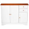 Buffet Cabinet with Walnut Finish Top