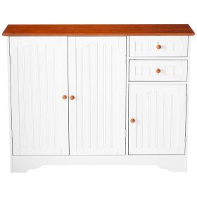 Buffet Cabinet with Walnut Finish Top