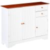 Buffet Cabinet with Walnut Finish Top