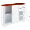 Buffet Cabinet with Walnut Finish Top